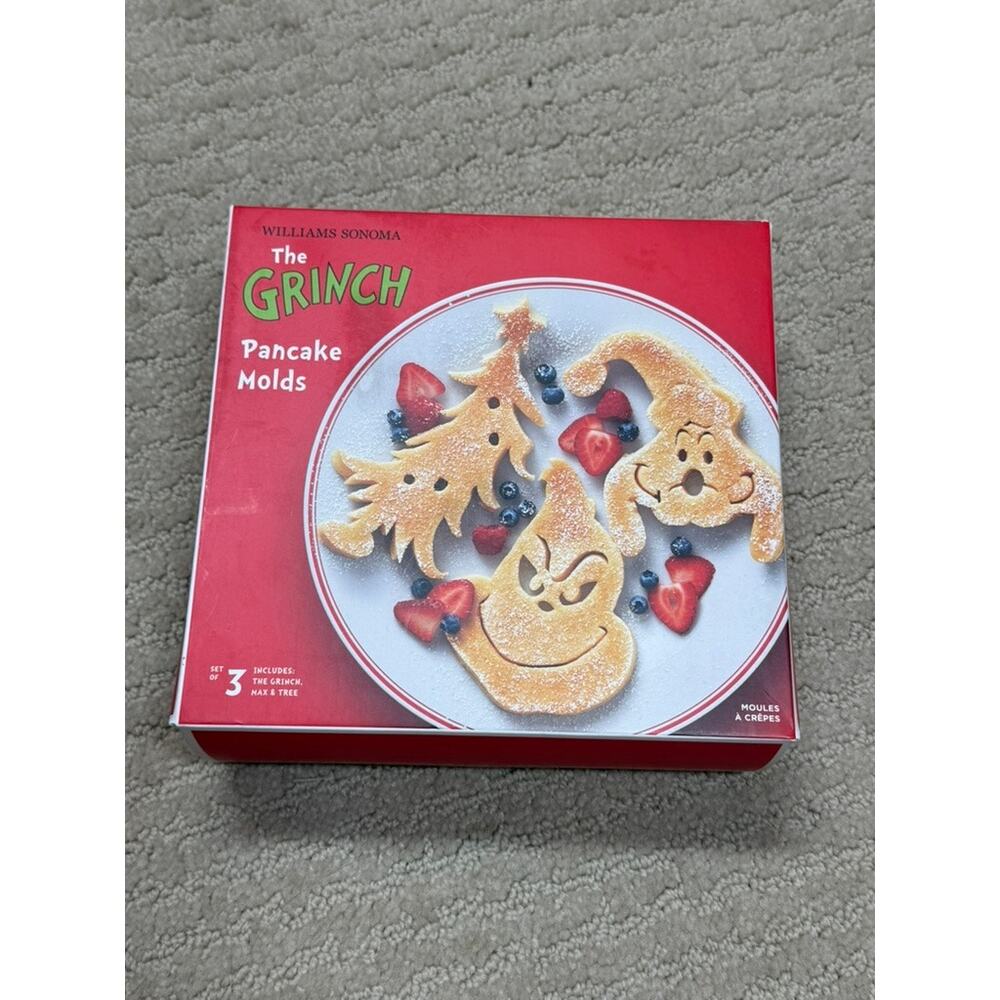 Williams Sonoma The Grinch Pancake Molds Set of 3 NEW